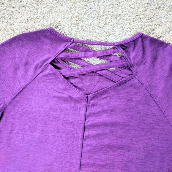 Purple Prana Long Sleeve Workout Top Criss Cross Back - Picture 4 of 7